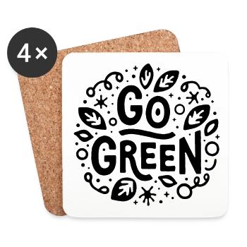 Go green activiste militant écologique - Dessous de verre (lot de 4) - blanc - Devant