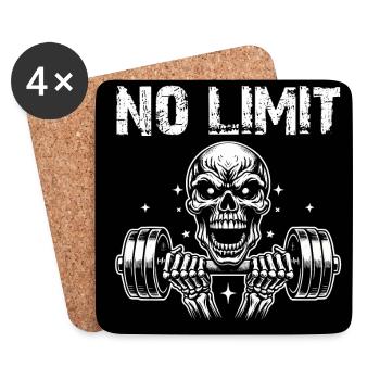 Crâne d’entraînement dur No Limit avec haltère - Dessous de verre (lot de 4) - blanc - Devant