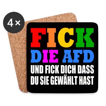 fick die afd und fick dich dass du sie gewählt has - Untersetzer (4er-Set) - Weiß - Vorne