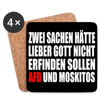 FCK AFD - Gegen Rechts - gegen nazis - moskitos - Untersetzer (4er-Set) - Weiß - Vorne