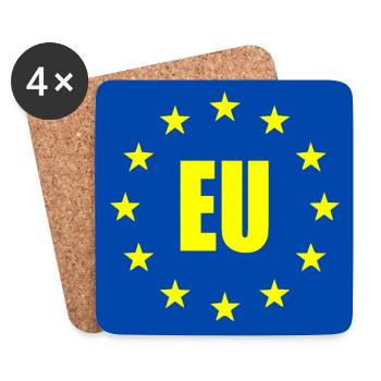 UE - Europe - Dessous de verre (lot de 4) - blanc - Devant