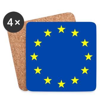 Drapeau de l’Europe - Dessous de verre (lot de 4) - blanc - Devant