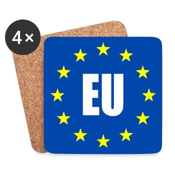 Drapeau de l’UE - Dessous de verre (lot de 4) - blanc - Devant