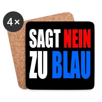 dit non au bleu - Dessous de verre (lot de 4) - blanc - Devant