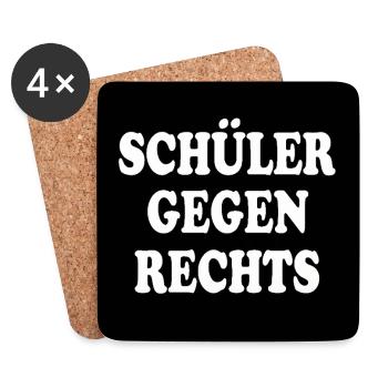 Schüler gegen rechts - Untersetzer (4er-Set) - Weiß - Vorne