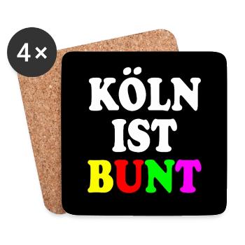 Köln ist bunt - Untersetzer (4er-Set) - Weiß - Vorne