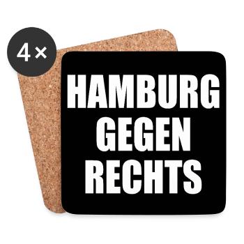 hamburg gegen rechts - Untersetzer (4er-Set) - Weiß - Vorne