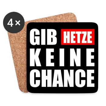 gib hetze keine chance - Untersetzer (4er-Set) - Weiß - Vorne