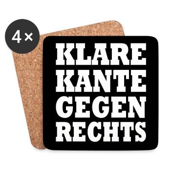 klare kante gegen rechts - Untersetzer (4er-Set) - Weiß - Vorne