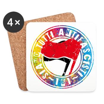 Siamo Tutti Antifascisti 161 Antifa - Coasters (set of 4) - white - Front