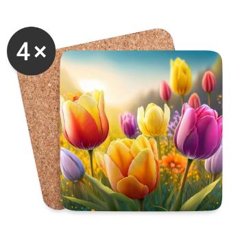Tulips - Coasters (set of 4) - white - Front
