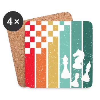 Retro Chess – A Chess Player's Colorful Passion - Coasters (set of 4) - white - Front