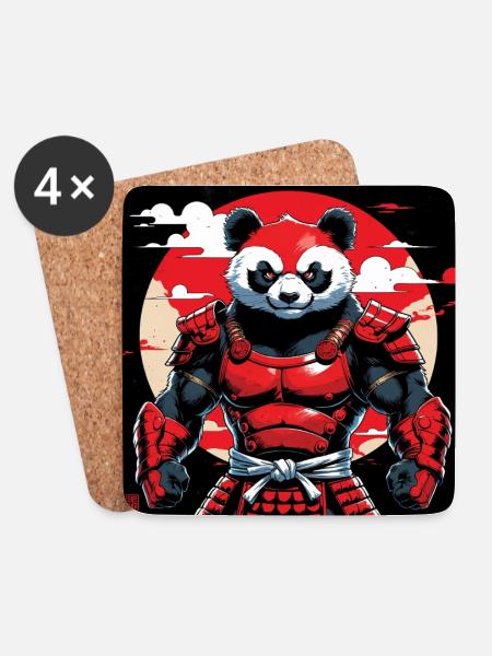 Roter Panda Zen-Geist - Untersetzer (4er-Set) - Weiß
