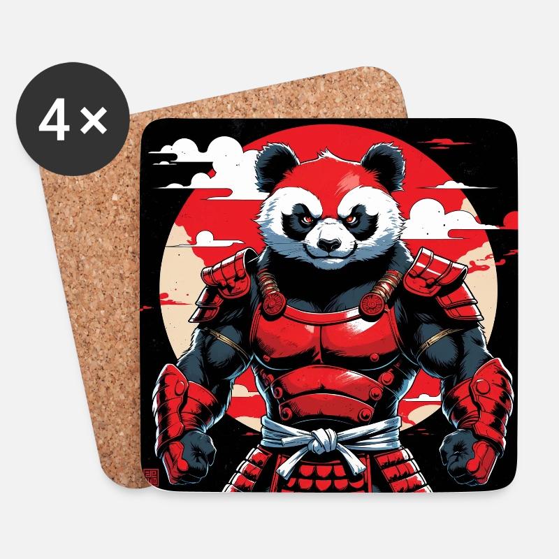 Roter Panda Zen-Geist - Untersetzer (4er-Set) - Weiß