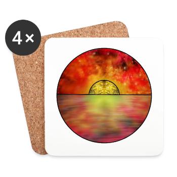 Cosmic Sunset Scene - Coasters (set of 4) - white - Front