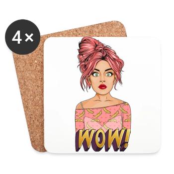 WOW! – Pop Art Shock! - Coasters (set of 4) - white - Front