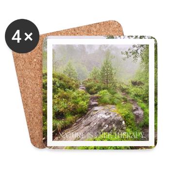 Nature is free therapy. Die Natur ist kostenlose.. - Untersetzer (4er-Set) - Weiß - Vorne