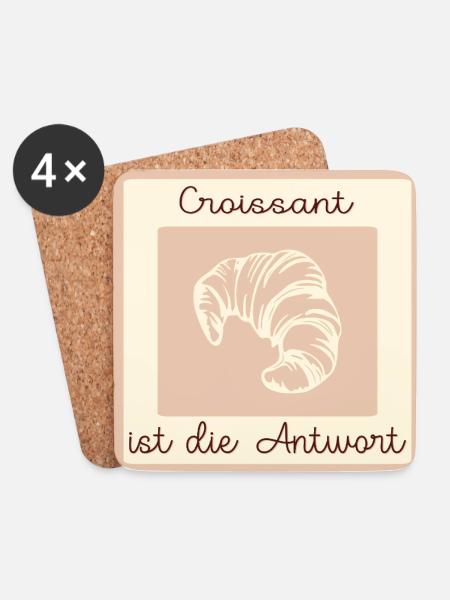 CROISSANT LIEBE ANTWORT - Untersetzer (4er-Set) - Weiß