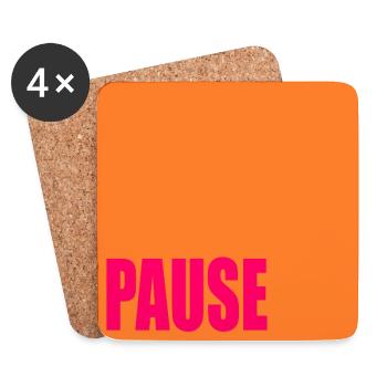 Pausen Zeichen - Untersetzer (4er-Set) - Weiß - Vorne