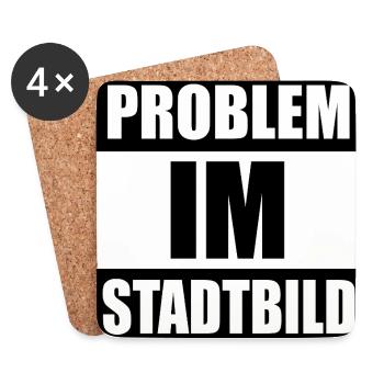 Problem im Stadtbild - Untersetzer (4er-Set) - Weiß - Vorne