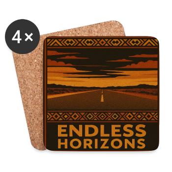 Endlose Horizonte Roadtrip - Untersetzer (4er-Set) - Weiß - Vorne