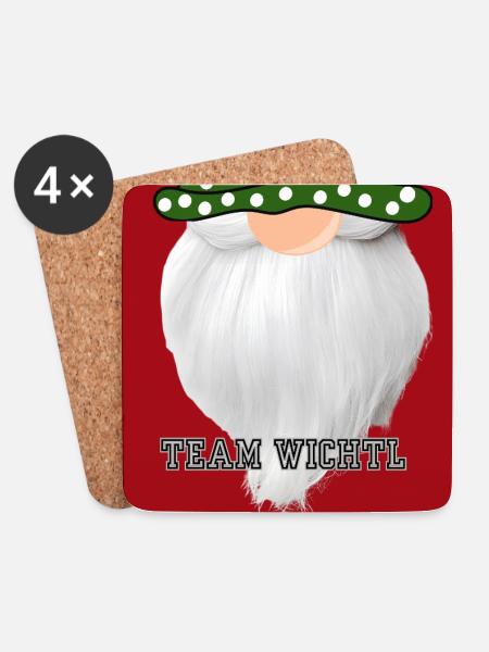 Team Wichtl Weihnachtsgnom - Untersetzer (4er-Set) - Weiß