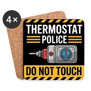 Thermostatpolizei nicht anfassen - Untersetzer (4er-Set) - Weiß - Vorne
