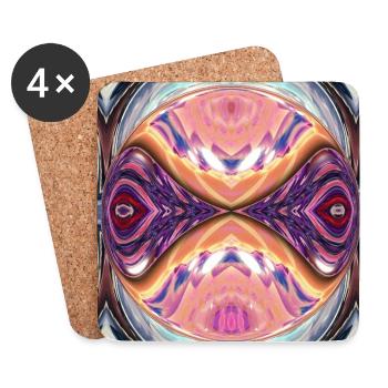 Kaleidoskop Orb Farbexplosion - Untersetzer (4er-Set) - Weiß - Vorne