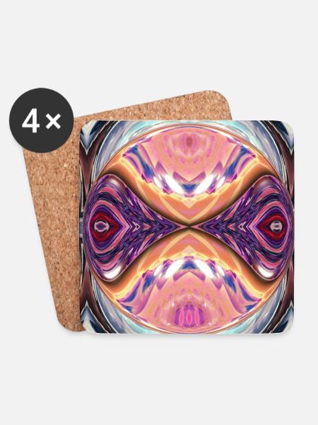 Kaleidoskop Orb Farbexplosion - Untersetzer (4er-Set) - Weiß