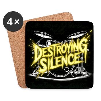 Schlagzeuger Drumset Design  - Untersetzer (4er-Set) - Weiß - Vorne