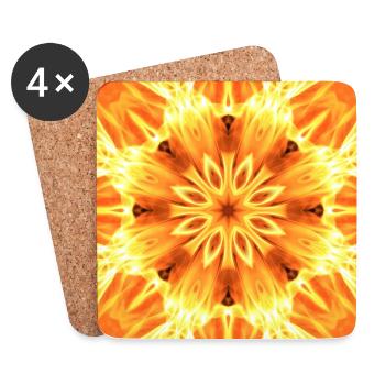 Feuerstern Kaleidoskop - Untersetzer (4er-Set) - Weiß - Vorne