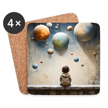 Planetengärten der Kindheit - Untersetzer (4er-Set) - Weiß - Vorne