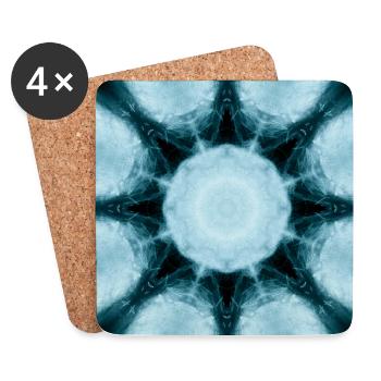 Eisiger Mandala Kaleidoskop - Untersetzer (4er-Set) - Weiß - Vorne