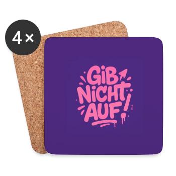 Gib nicht Auf Magnet Sticker Aufkleber - Untersetzer (4er-Set) - Weiß - Vorne