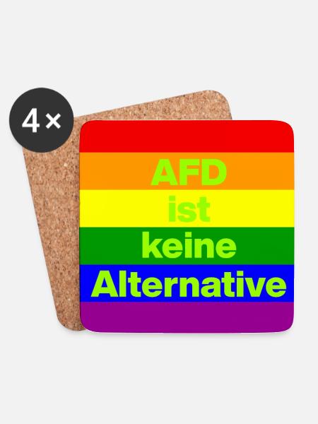 AFD IST KEINE ALTERNATIVE, NO NZS, NO AFD, GRÜN - Untersetzer (4er-Set) - Weiß