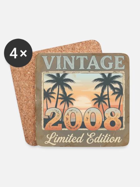 Limited Edition Vintage 2008 Boy Girl 18th Birthda - Untersetzer (4er-Set) - Weiß