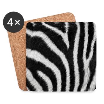 Minimalistisches Schwarz-Weiß-Zebra - Untersetzer (4er-Set) - Weiß - Vorne