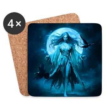 Banshee Todesfee - Keltische Mythologie - Untersetzer (4er-Set) - Weiß - Vorne