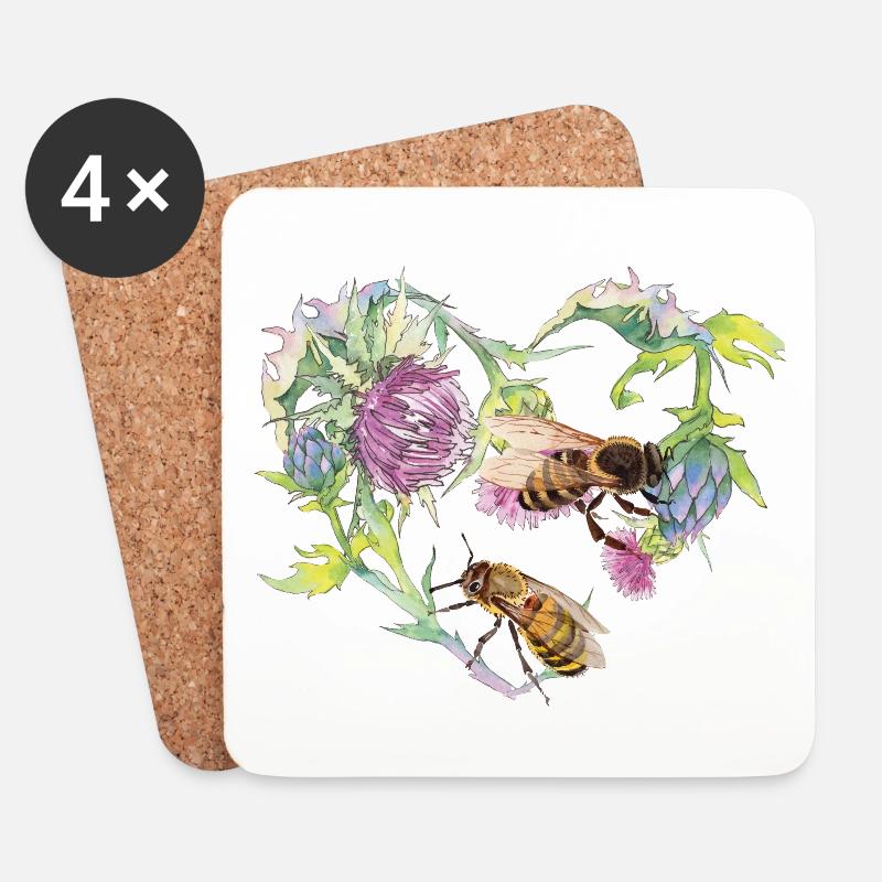 Rettet die Bienen - Untersetzer (4er-Set) - Weiß