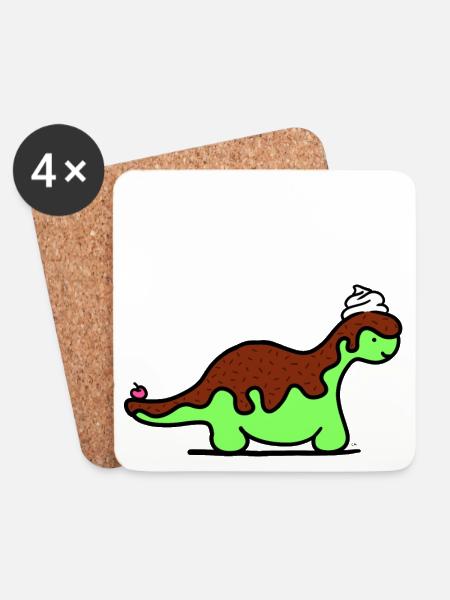 Dino - Coasters (set of 4) - white