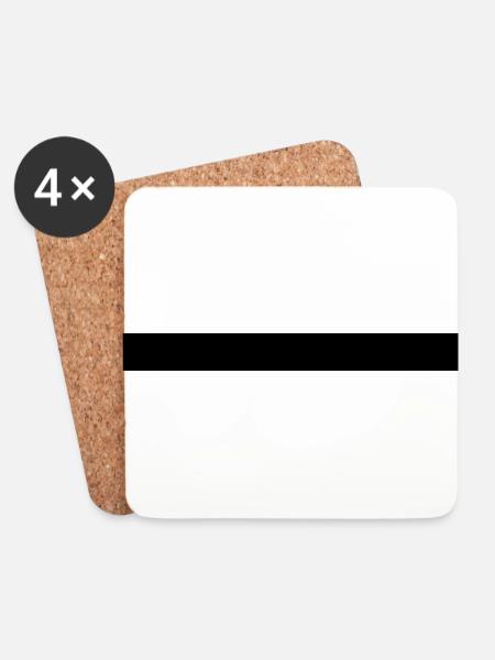 Black bar Simple + Beautiful! - Coasters (set of 4) - white