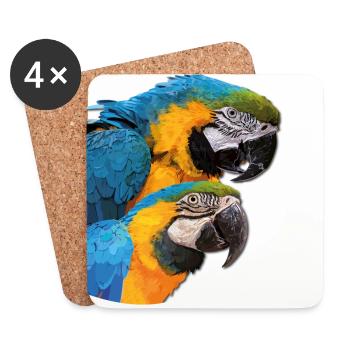 Blue-and-yellow Macaw - Coasters (set of 4) - white - Front