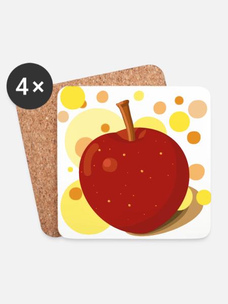 Apple - Coasters (set of 4) - white