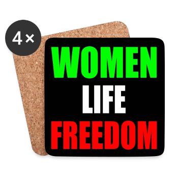 Women life freedom - Untersetzer (4er-Set) - Weiß - Vorne