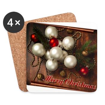 Joyeux Noël - Dessous de verre (lot de 4) - blanc - Devant