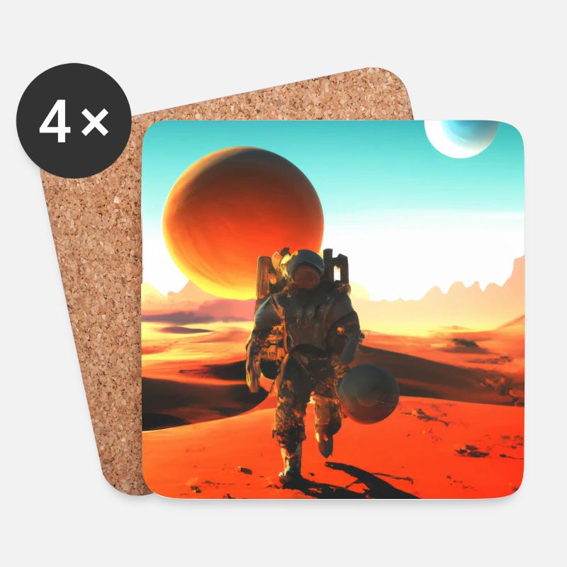 Mission Mars - Untersetzer (4er-Set) - Weiß