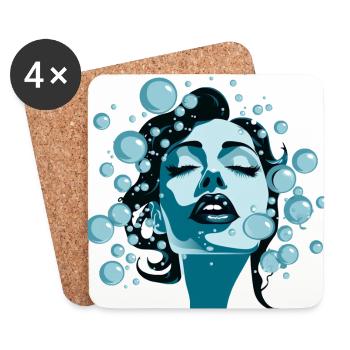 Eat my bubbles, swim team, swimmers - Coasters (set of 4) - white - Front