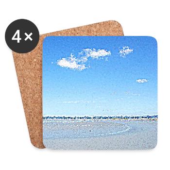 Vue entre ciel et mer - Dessous de verre (lot de 4) - blanc - Devant