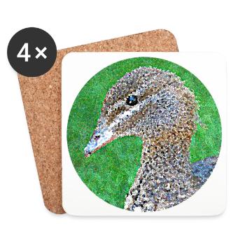 Un canard si mignon - Dessous de verre (lot de 4) - blanc - Devant