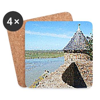 Mount Wonder und sein Turm - Untersetzer (4er-Set) - Weiß - Vorne